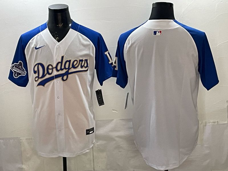 2026 Men Nike Los Angeles Dodgers Blank White blue Game MLB Jersey 002->los angeles dodgers->MLB Jersey